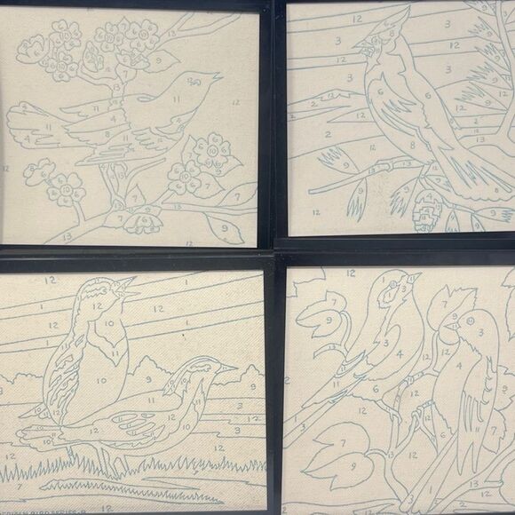 Vintage Hasbro Framed Paint by Number American Bird Series set of 4 - Picture 2 of 13